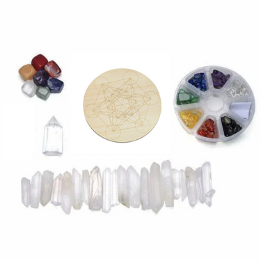 7 Chakra Metatron's Cube Crystal Grid Kit